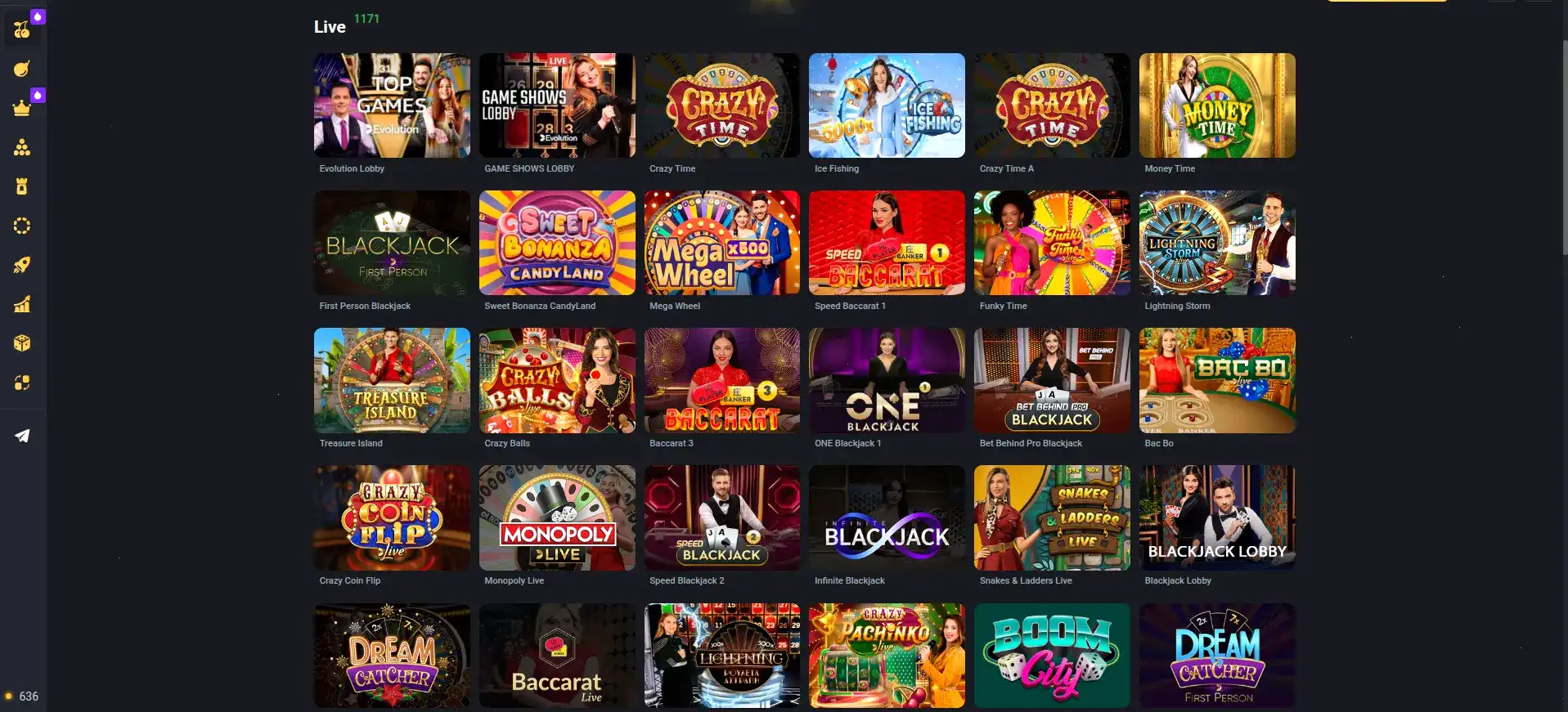 Интерфейс игрового зала Байкал казино с слотами